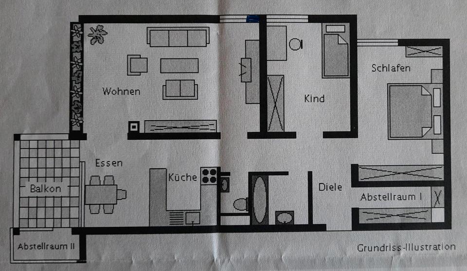 Etagenwohnung Sindelfingen Darmsheim - 3 Zimmer, 85 m&sup2;, 270.000&euro; | Angebot:26366387