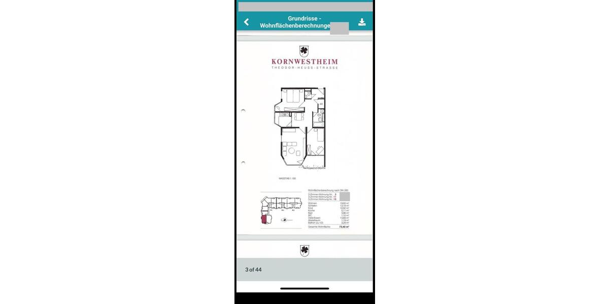 3 Zimmer Wohnung Balkon Einbauküche Garage Gäste WC Kornwestheim 3 zimmer