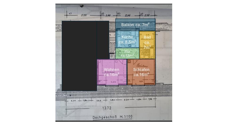 Dachgeschoßwohnung Pforzheim - 2.5 Zimmer, 55 m&sup2;, 179.000&euro; | Angebot:24274596