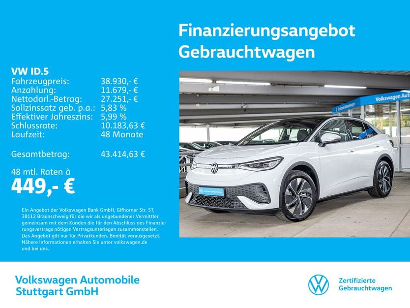 VW ID.5 14.036 km 37.330 € Stuttgart-Wangen 70188