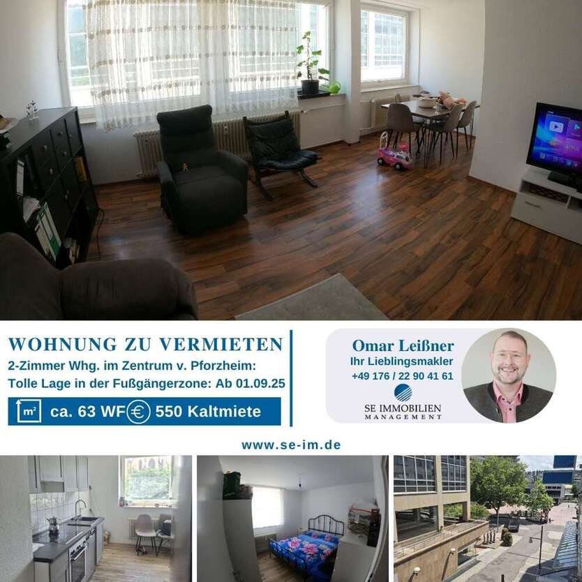 Wohnung zum Mieten in Pforzheim 550 € 63.2 m²