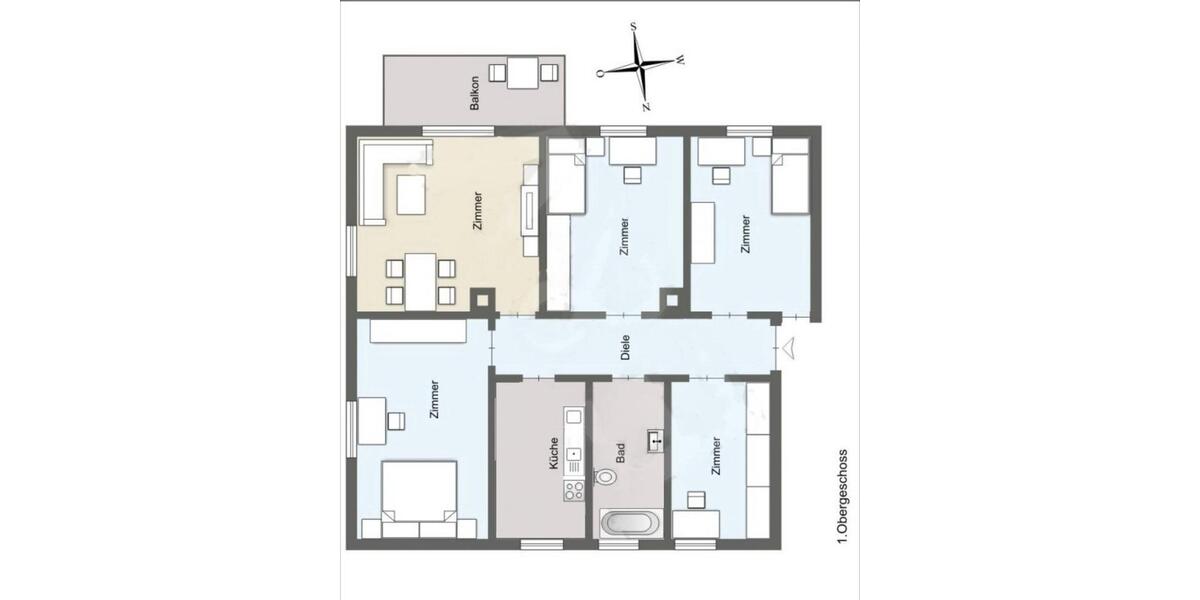Etagenwohnung Waiblingen Beinstein - 5 Zimmer, 105 m&sup2;, 1.250&euro; | Angebot:25255244