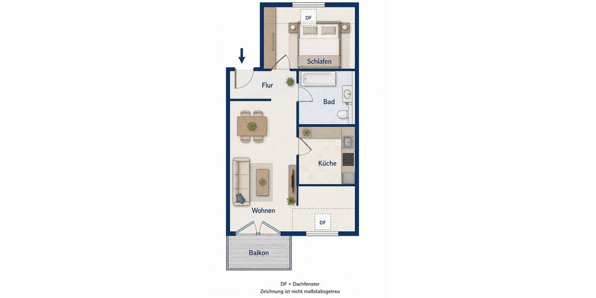 Etagenwohnung Herrenberg-Oberjesingen Oberjesingen - 2 Zimmer, 52 m&sup2;, 620&euro; | Angebot:26820896