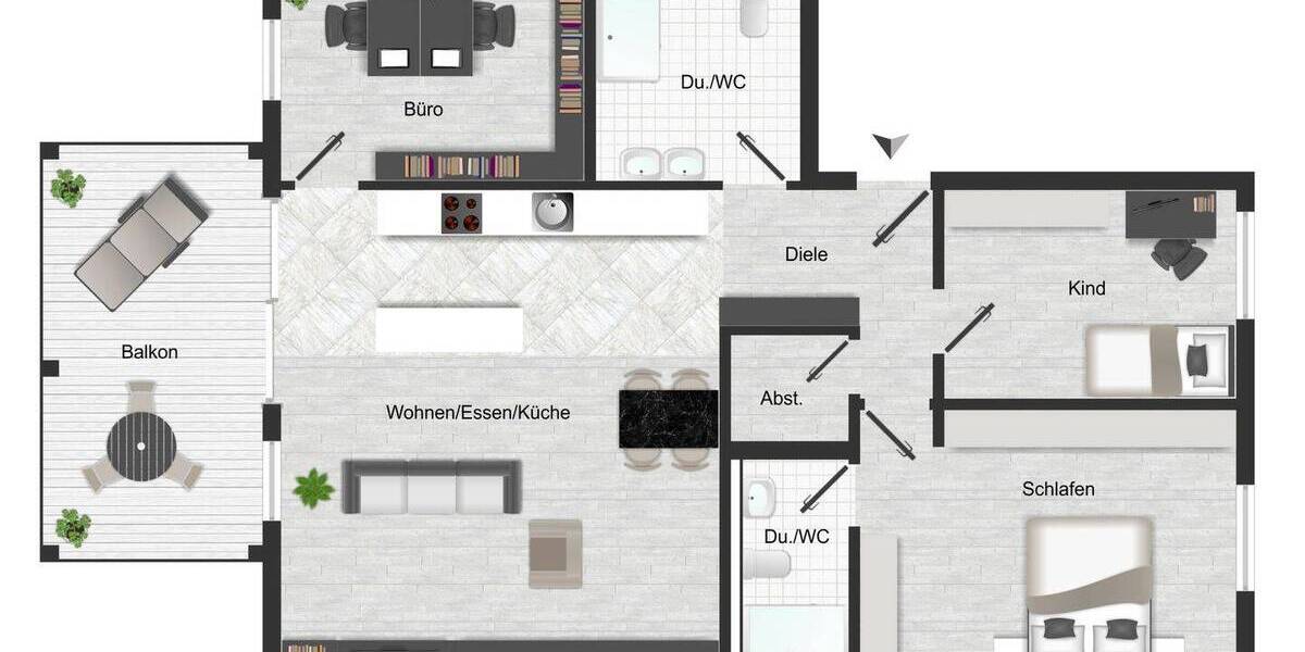 Etagenwohnung Sindelfingen Mitte - 4 Zimmer, 106 m&sup2;, 715.000&euro; | Angebot:26410415