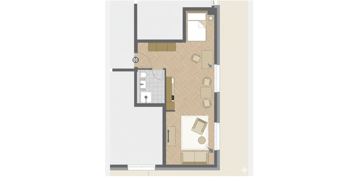 Etagenwohnung Renningen - 1 Zimmer, 44 m&sup2;, 249.000&euro; | Angebot:24667443