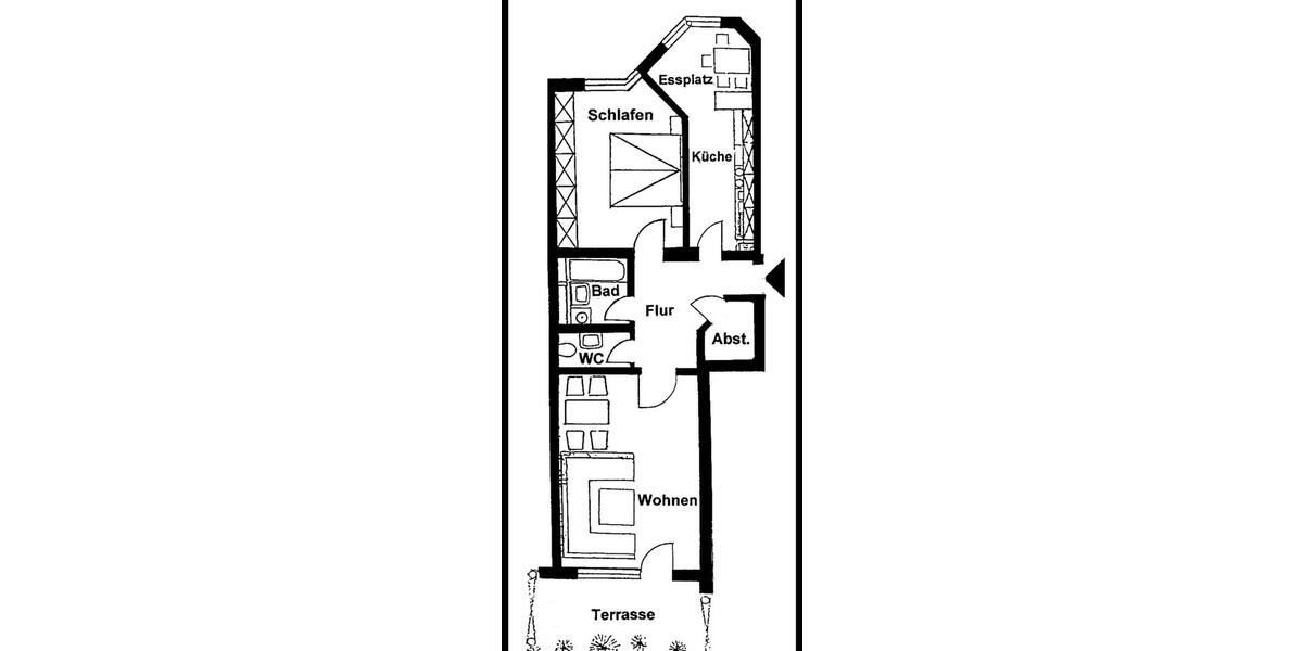 Erdgeschoßwohnung Sindelfingen Eichholz - 2.5 Zimmer, 73 m&sup2;, 975&euro; | Angebot:26415108