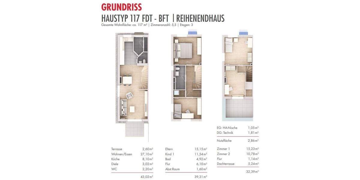 Reihenendhaus Ditzingen - 5 Zimmer, 115 m&sup2;, 619.900&euro; | Angebot:23961875