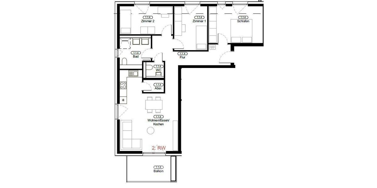 Etagenwohnung Remseck am Neckar - 4 Zimmer, 91 m&sup2;, 1.655&euro; | Angebot:25842266
