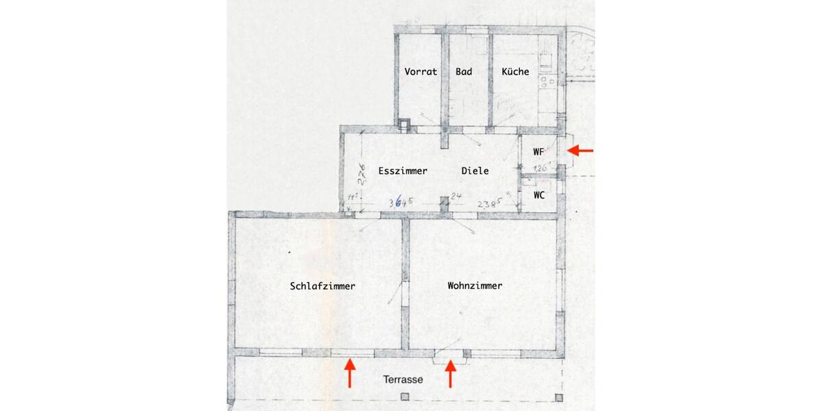 Erdgeschoßwohnung Tübingen Schönblick / Winkelwiese - 2.5 Zimmer, 100 m&sup2;, 1.300&euro; | Angebot:24717622