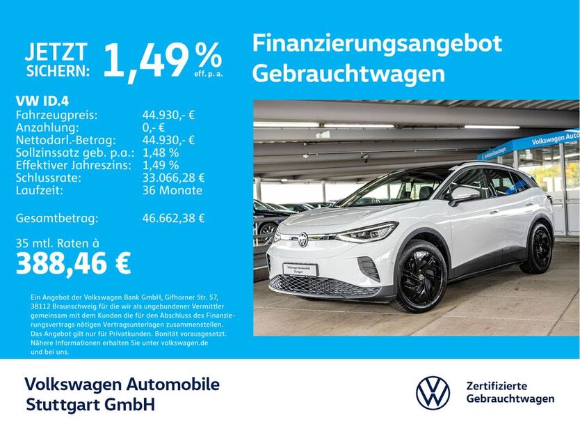 VW ID.4 1.501 km 44.930 € Stuttgart-Wangen 70188
