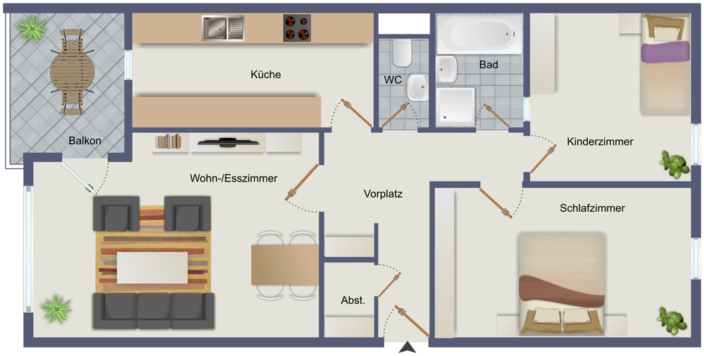Einziehen & Wohlfühlen – 3,5-Zimmer-Dachgeschosswohnung mit Balkon und Garage - Dachgeschoßwohnung Altbach | Angebot:27581532