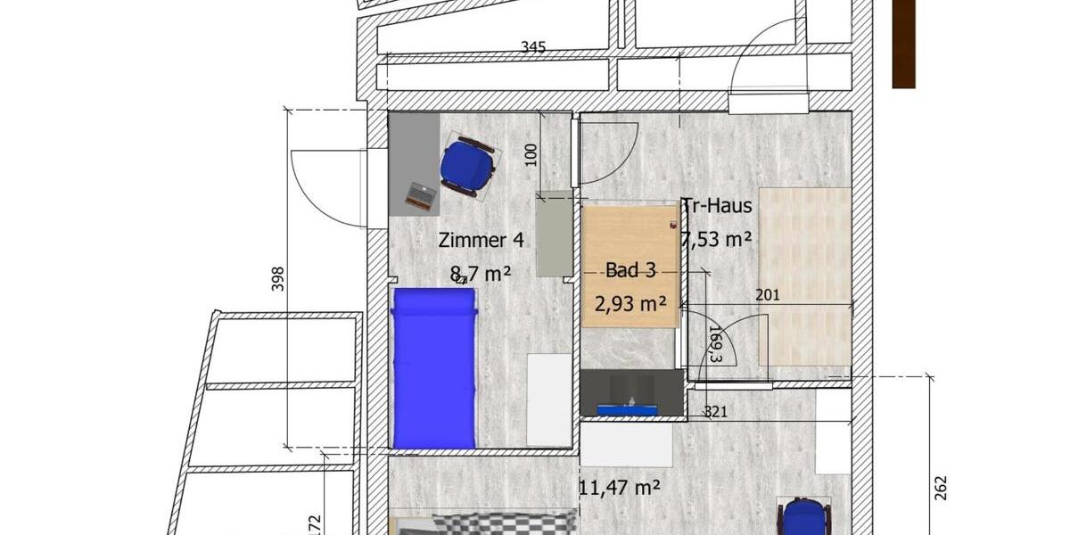 Etagenwohnung Tübingen Derendingen - 1 Zimmer, 15 m&sup2;, 360&euro; | Angebot:24235174