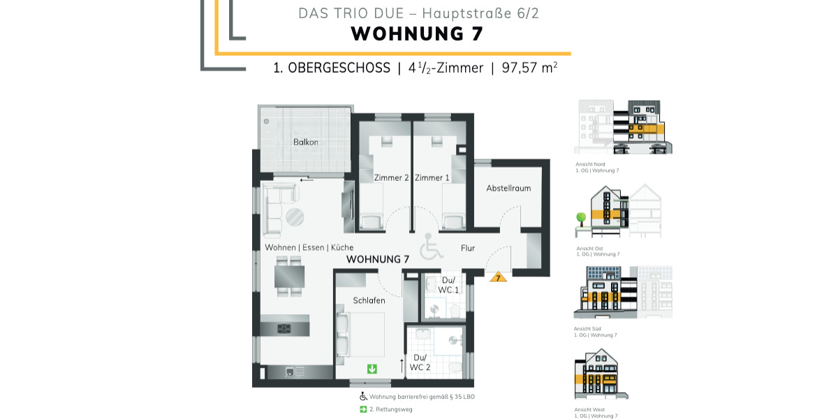 Etagenwohnung Fellbach-Oeffingen Oeffingen - 4 Zimmer, 97 m&sup2;, 634.000&euro; | Angebot:25779677