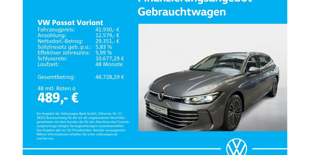 VW Passat Variant 1.505 km 41.930 &euro; Stuttgart-Feuerbach 70469