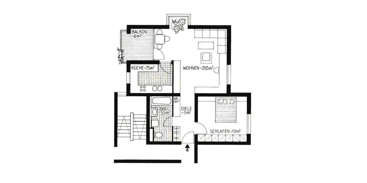 Etagenwohnung Kornwestheim - 2.5 Zimmer, 60 m&sup2;, 229.000&euro; | Angebot:26422433