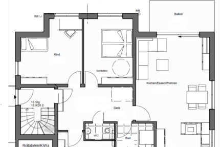Wohnung Dettenhausen - 4 Zimmer, 120 m&sup2;, 1.950&euro; | Angebot:25838287