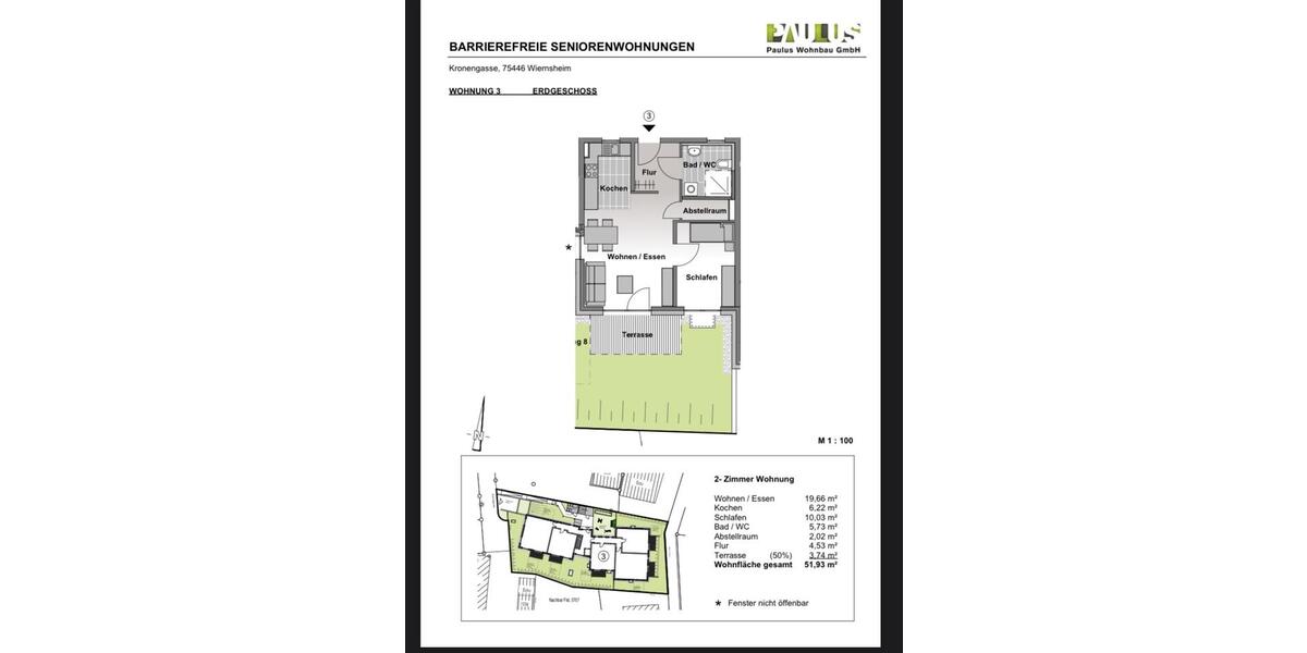 Erdgeschoßwohnung Wiernsheim - 2 Zimmer, 52 m&sup2;, 385.000&euro; | Angebot:26410224