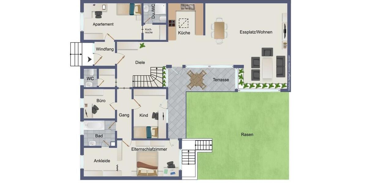 Bungalow Waiblingen Beinstein - 5.5 Zimmer, 156 m&sup2;, 2.050&euro; | Angebot:25541205