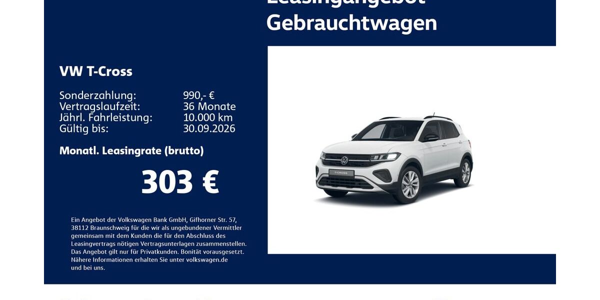 VW T-Cross 27.693 km 24.930 &euro; Stuttgart-Wangen 70188