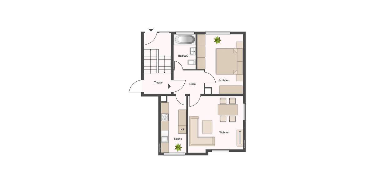 Etagenwohnung Ludwigsburg / Oßweil Oßweil - 2 Zimmer, 52 m&sup2;, 225.000&euro; | Angebot:24114937