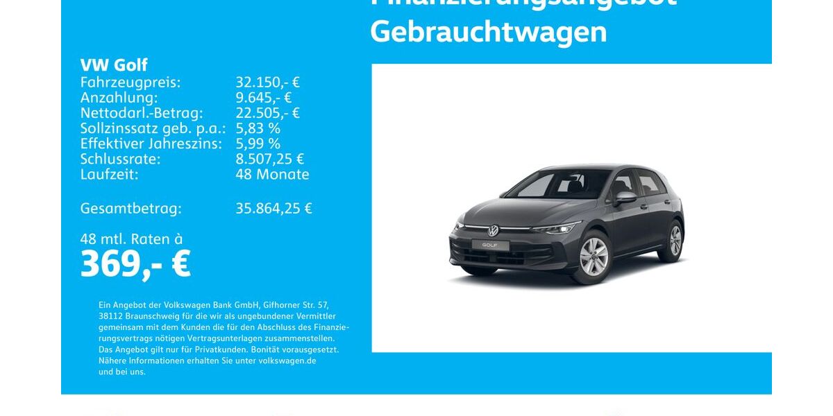 VW Golf 11.676 km 32.150 &euro; Stuttgart-Feuerbach 70469