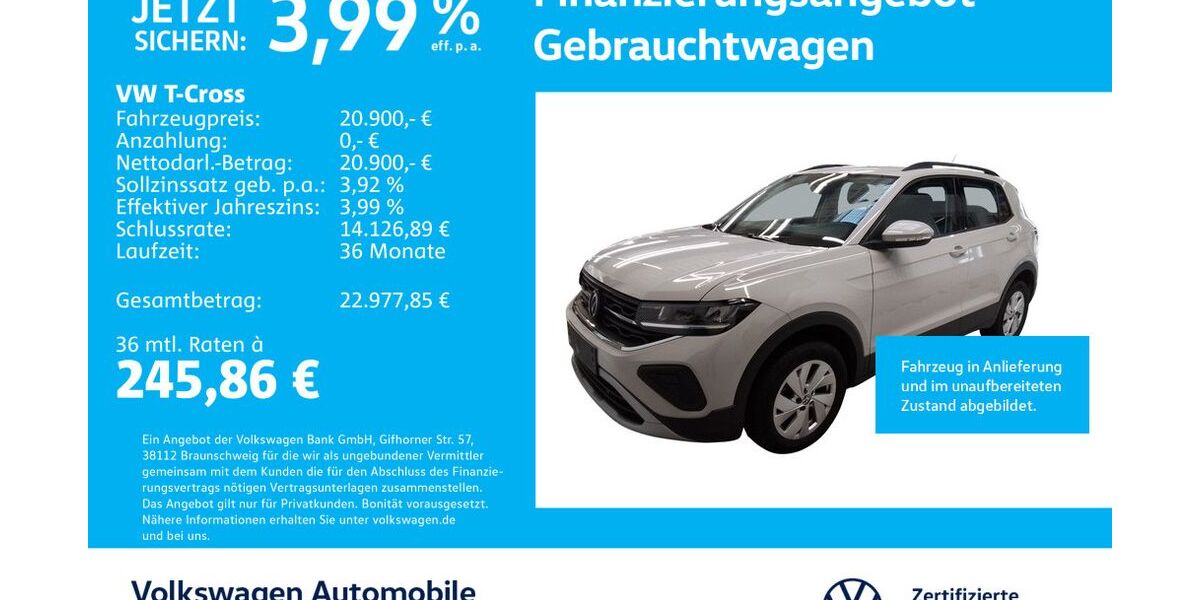 VW T-Cross 23.102 km 21.430 &euro; Stuttgart-Feuerbach 70469