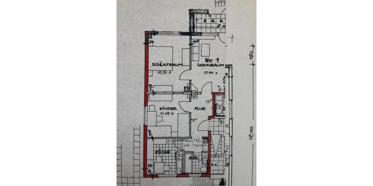 Hochparterre Ludwigsburg Oßweil - 3 Zimmer, 69 m&sup2;, 220.000&euro; | Angebot:25980645