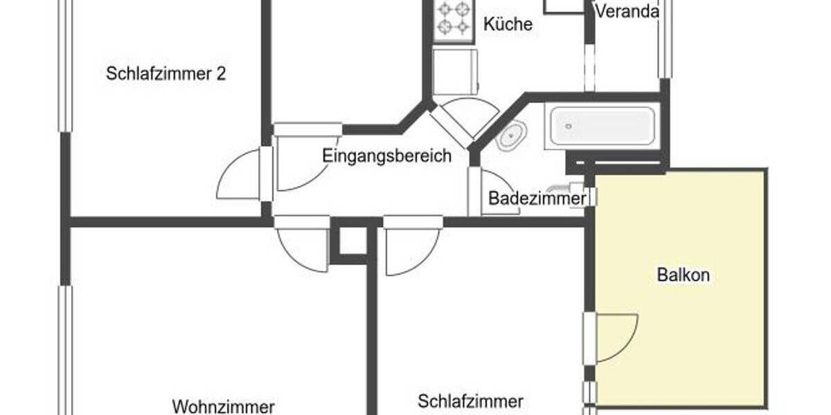 Etagenwohnung Stuttgart Zuffenhausen - 3 Zimmer, 66 m&sup2;, 240.000&euro; | Angebot:26851791