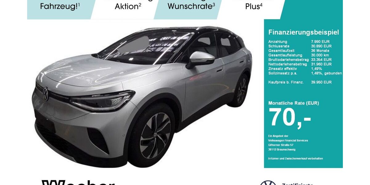 VW ID.4 9.900 km 39.590 &euro; Weil der Stadt 71263
