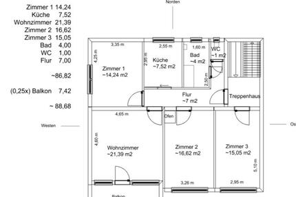 4 Zimmer - Wohnung, Gerlingen - Gehenbühl, 89qm 4 zimmer