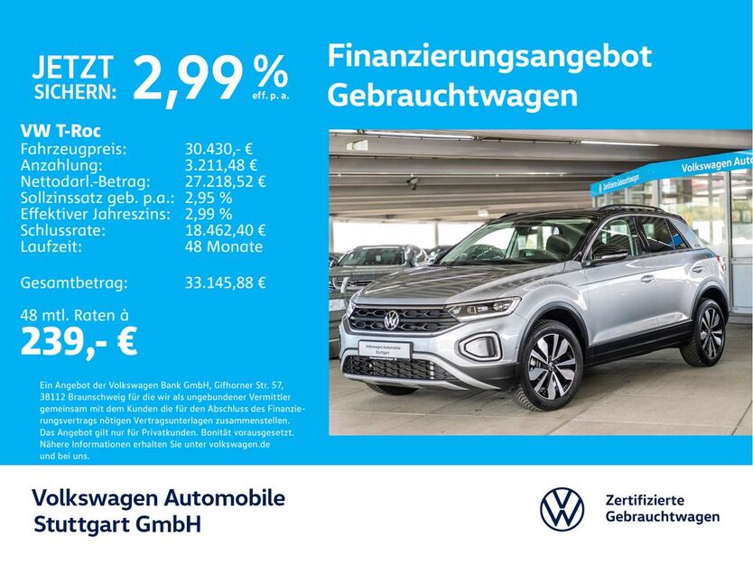 VW T-Roc 25.380 km 30.430 € Stuttgart-Wangen 70188