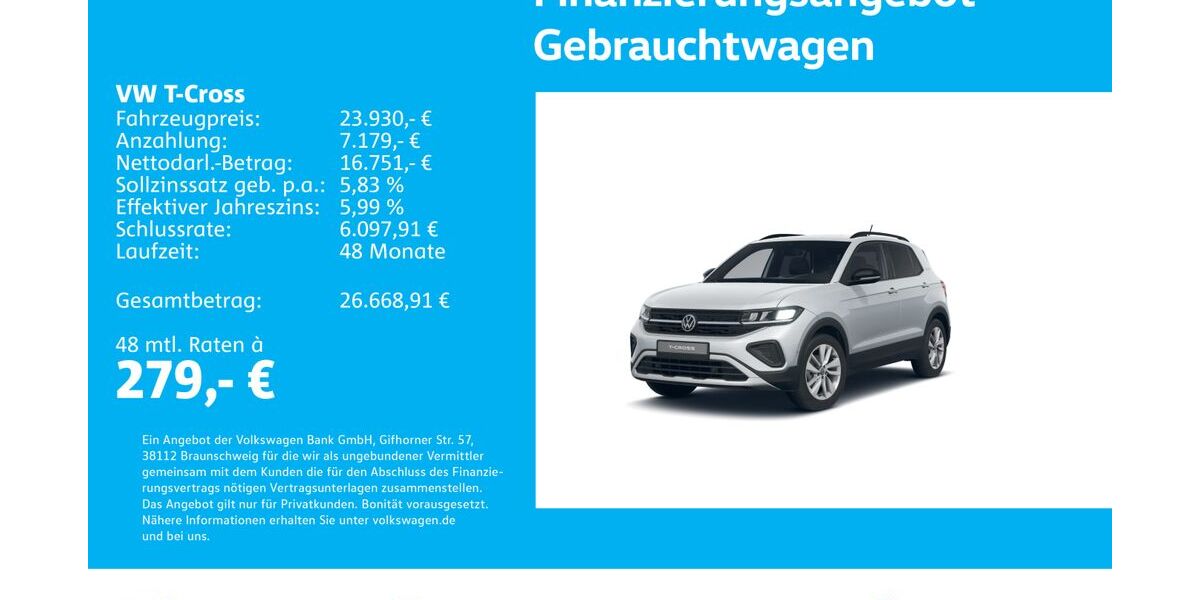 VW T-Cross 21.903 km 23.930 &euro; Stuttgart-Feuerbach 70469