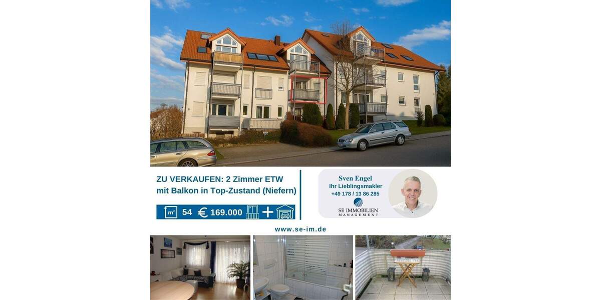 Etagenwohnung Niefern-Öschelbronn Niefern - 2 Zimmer, 54 m&sup2;, 184.000&euro; | Angebot:23984018