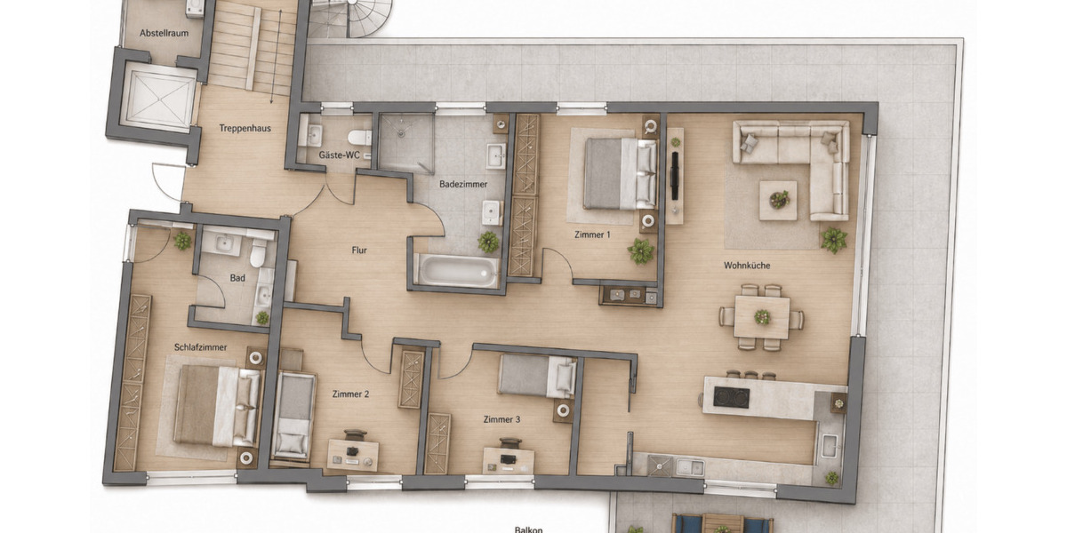 Etagenwohnung Filderstadt Bernhausen - 4 Zimmer, 136 m&sup2;, 2.000&euro; | Angebot:26786862