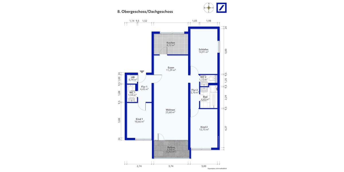 Etagenwohnung Kornwestheim - 4 Zimmer, 101 m&sup2;, 357.000&euro; | Angebot:25822688