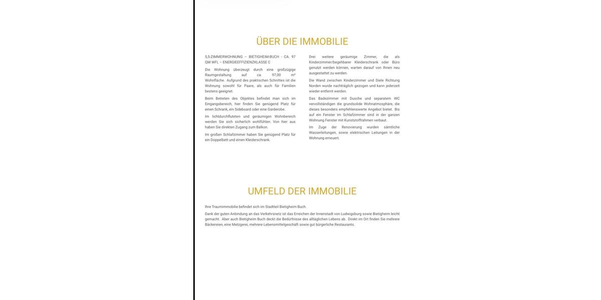 Etagenwohnung Bietigheim-Bissingen Bissingen - 5.5 Zimmer, 99 m&sup2;, 1.750&euro; | Angebot:25953914