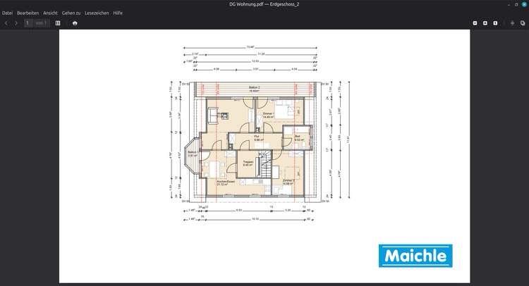 Dachgeschoßwohnung Gomaringen - 4 Zimmer, 102 m&sup2;, 1.660&euro; | Angebot:26408594