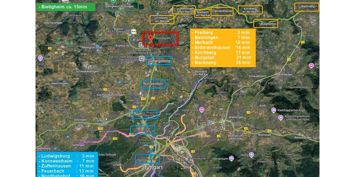 Etagenwohnung Ludwigsburg Eglosheim - 1 Zimmer, 13 m&sup2;, 545&euro; | Angebot:26537298