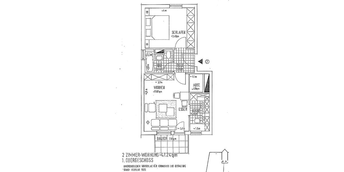 Hochparterre Sindelfingen - 2 Zimmer, 47 m&sup2;, 775&euro; | Angebot:26415243