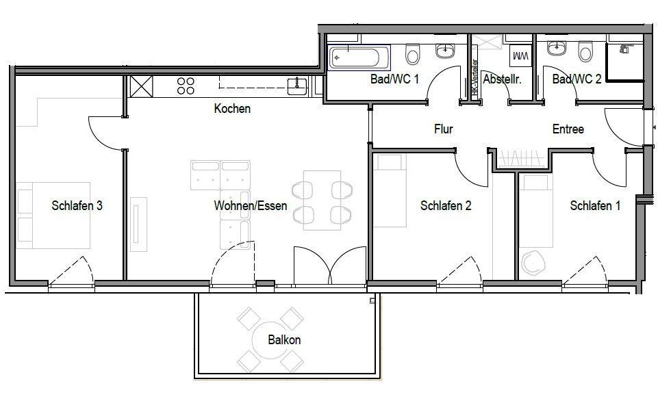 Etagenwohnung Stuttgart Untertürkheim - 4 Zimmer, 104 m&sup2;, 1.690&euro; | Angebot:25677103