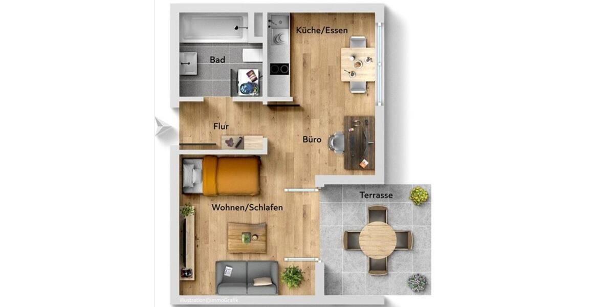 Erdgeschoßwohnung Aidlingen - 1 Zimmer, 33 m&sup2;, 134.000&euro; | Angebot:25892446