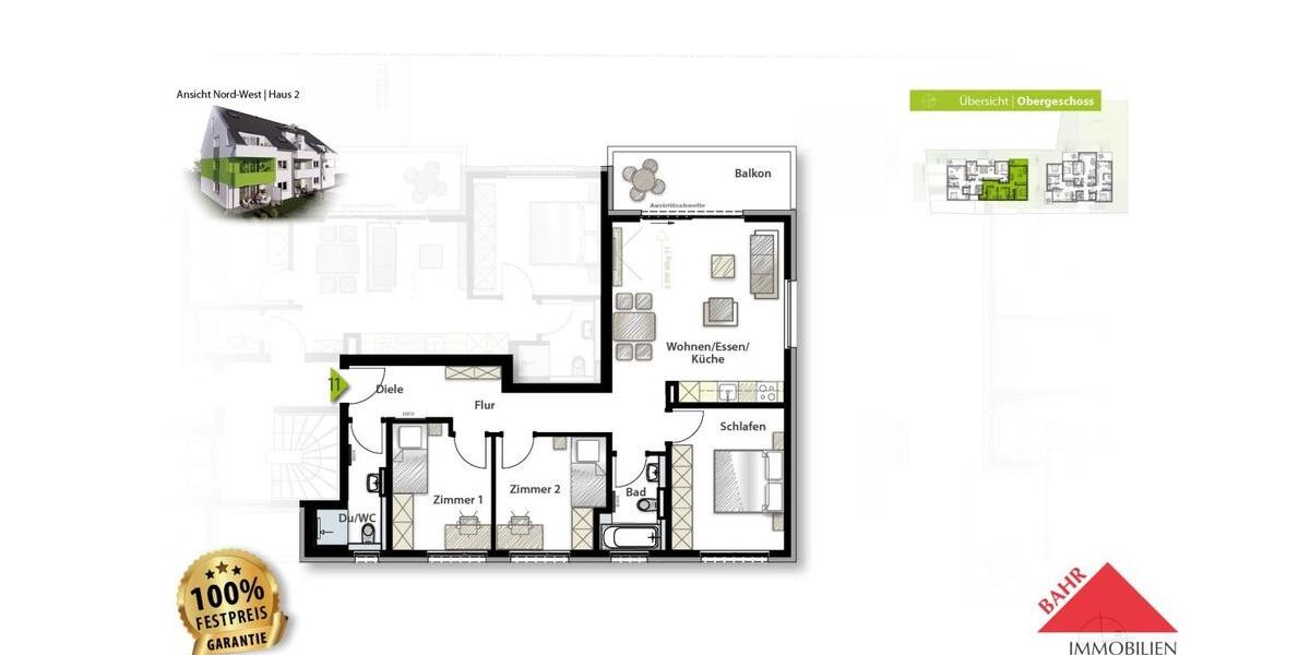 Etagenwohnung Sindelfingen Darmsheim - 4 Zimmer, 85 m&sup2;, 1.490&euro; | Angebot:24816567