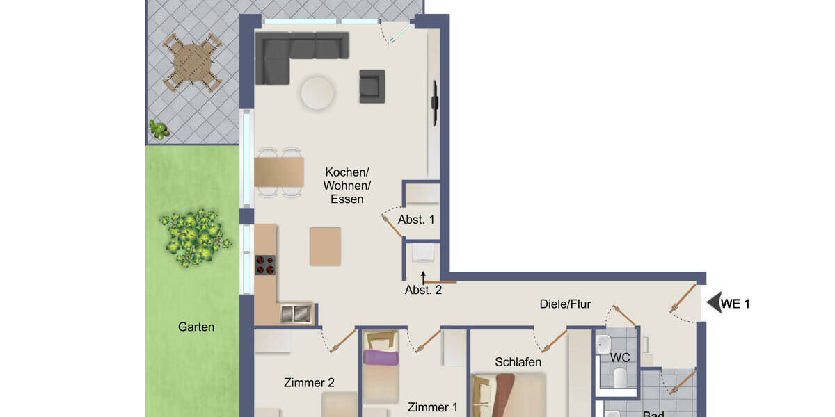 Etagenwohnung Herrenberg / Gültstein Gültstein - 4 Zimmer, 96 m&sup2;, 591.500&euro; | Angebot:25800343