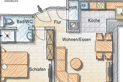 Wohnung Stuttgart Ost - 2 Zimmer, 50 m&sup2;, 265.000&euro; | Angebot:24319697