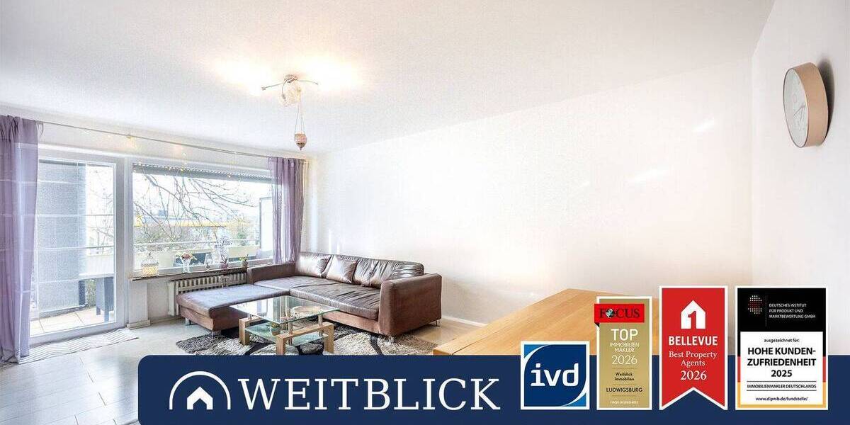 Etagenwohnung Ludwigsburg West - 2 Zimmer, 57 m&sup2;, 199.000&euro; | Angebot:25996668