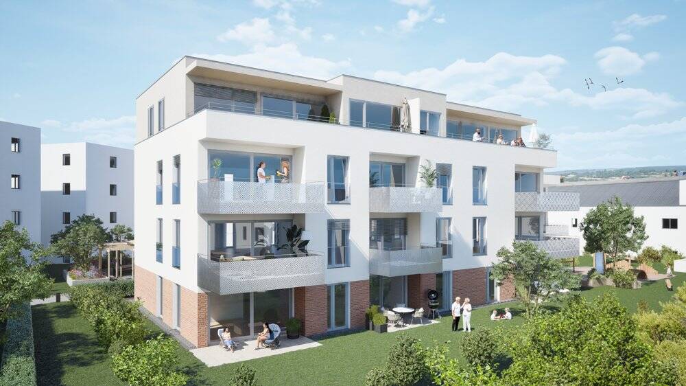 moderne Erdgeschosswohnung mit West-Terrasse und Gartenanteil 3 zimmer