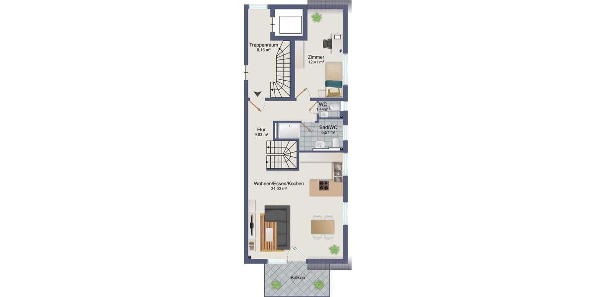 Etagenwohnung Rottenburg Ergenzingen - 4 Zimmer, 103 m&sup2;, 486.000&euro; | Angebot:24637207
