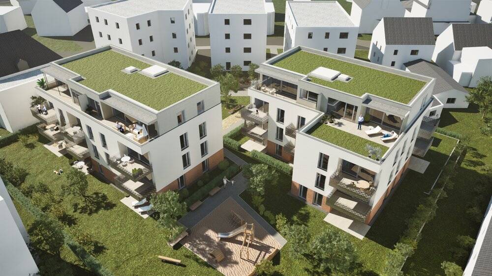 moderne Erdgeschosswohnung mit West-Terrasse und Gartenanteil 3 zimmer