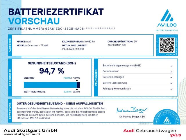 Audi Q4 e-tron 19.682 km 42.540 &euro; Stuttgart 70563