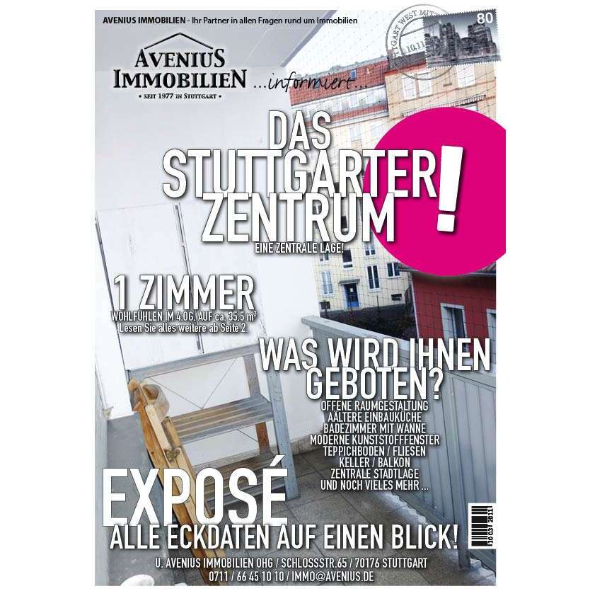 Wohnung zum Mieten in Stuttgart 700 € 35.5 m²